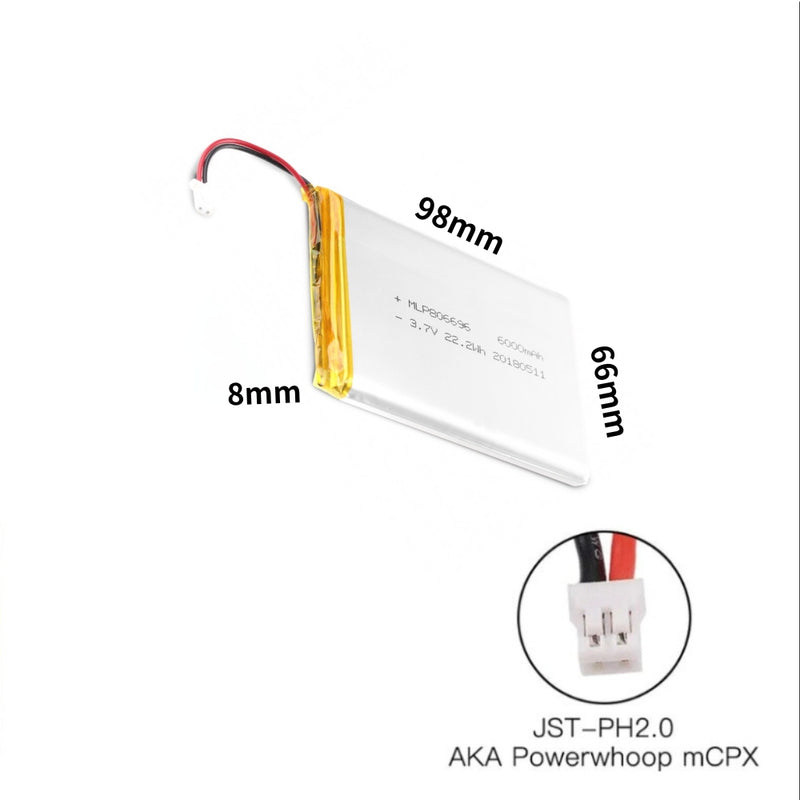 Chargez l&#39;image dans la visionneuse de la galerie, [PH2.0-JST Connector][806696] Universal 6000mAh 3.7V Rechargeable Li-Ion Lithium Polymer Battery - Polar Tech Australia

