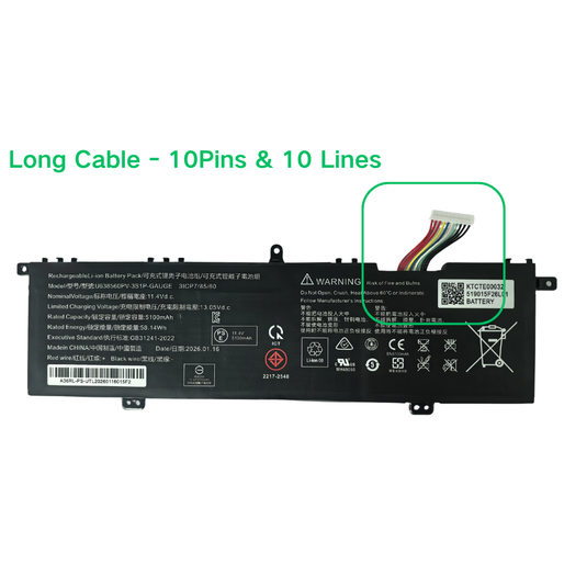 [U638560PV-3S1P] Acer Aspire Lite AL16-51P / AL16-52P / AL14-72 Series - Laptop Replacement Battery