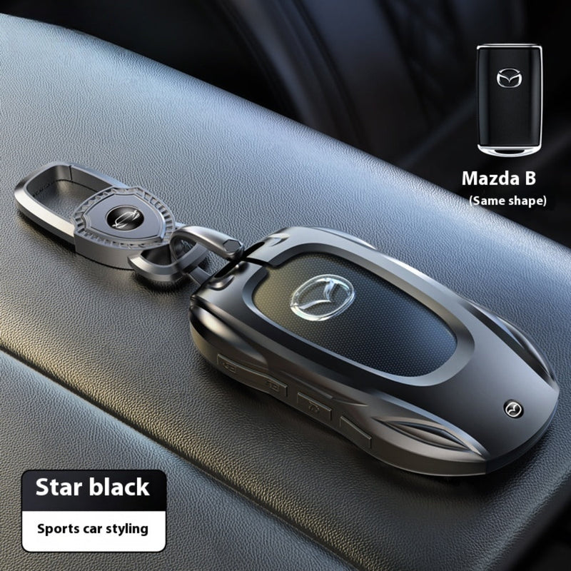 Chargez l&#39;image dans la visionneuse de la galerie, Mazda Stylish Metal Car Key Fob Case Cover For CX-5, CX-3, CX-30, CX-8, MX-5, Mazda3,6
