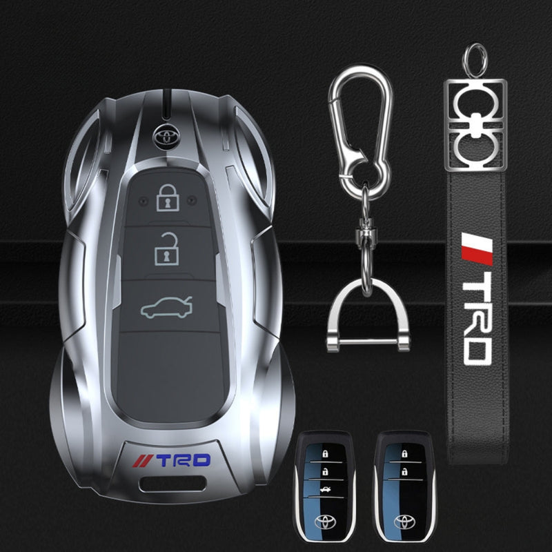 Load image into Gallery viewer, Toyota Metal Cool Fashionable Car Key Fob Case Cover For Crown, Corolla, Camry, C-HR, BZ4X, Prado, RAV4, Avalon, Prius, Alpharo, Mirai

