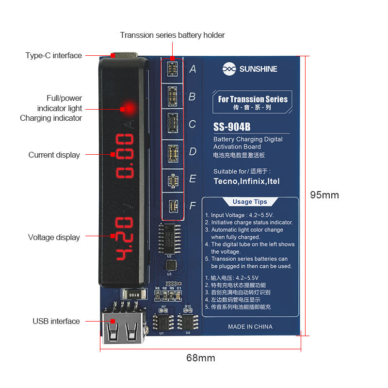 Chargez l&#39;image dans la visionneuse de la galerie, [SS-904B] SUNSHINE Transsion series battery charging digital display activation board - Polar Tech Australia
