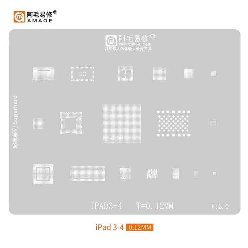 Load image into Gallery viewer, [Amaoe] [Stencil] BGA Reballing Solder Paste Stencil For iPad/iPad2/3/4/5/Air 2/PRO/iPad mini 1/2/3/4/ Soldering Mesh - Polar Tech Australia
