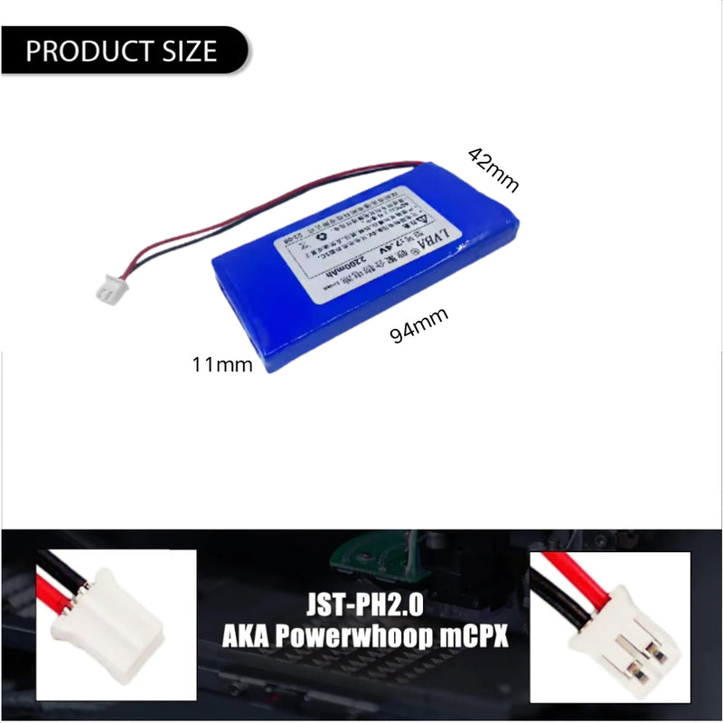 Load image into Gallery viewer, [PH2.0-JST Connector][114292] Universal 2200mAh 7.4V Rechargeable Li-Ion Lithium Polymer Battery - Polar Tech Australia
