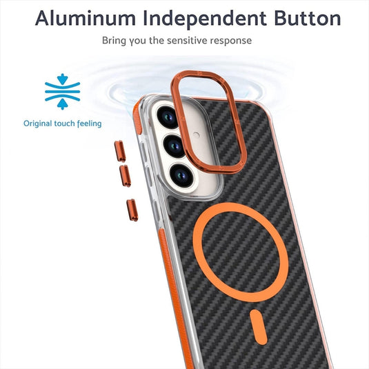 Samsung Galaxy S26 FE - Dual-Tone Carbon Fiber Texture MagSafe Phone Case