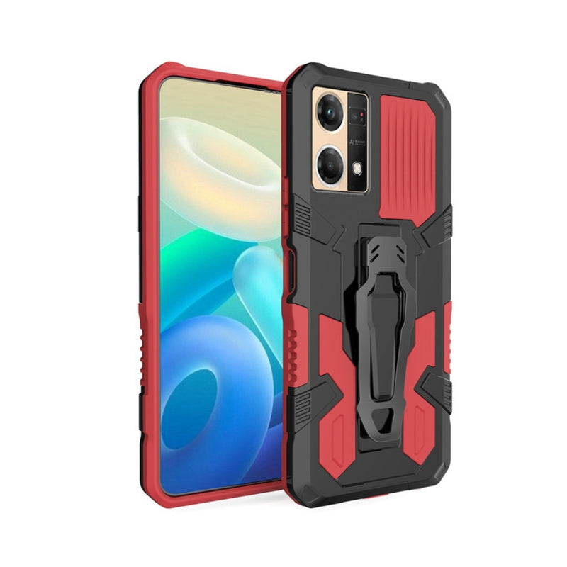 Cargue la imagen en el visor de la galería, OPPO Reno7 4G (CPH2363) - Heavy Duty Dual Layer Armor Defender Silicone Kickstand Case - Polar Tech Australia
