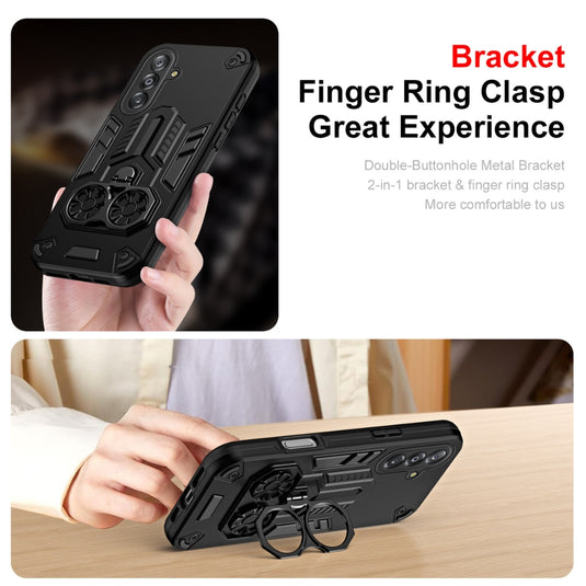 Samsung Galaxy A07 4G (SM-A075) - Double-Ring Holder PC Hybrid TPU Phone Case