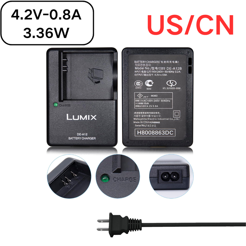 Chargez l'image dans la visionneuse de la galerie, [DE-A12B][4.2V-0.8A] Panasonic LUMIX CGA-S005E Battery / D-LUX2 C-LUX1 D-LUX3 D-LUX4 Series - Camera Charger Power Supply Adapter - Polar Tech Australia
