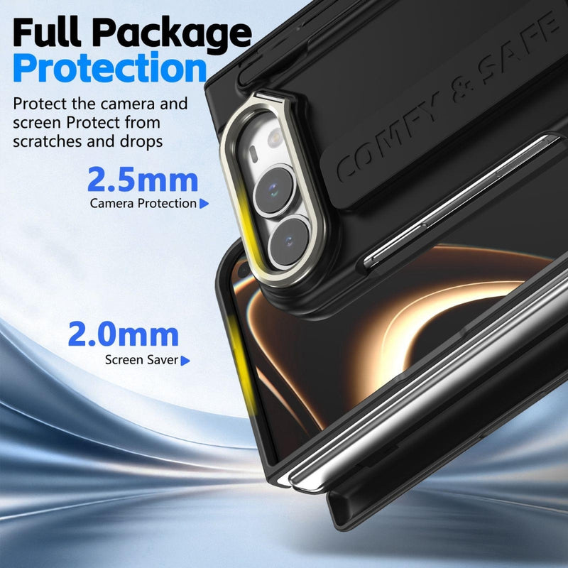 Chargez l'image dans la visionneuse de la galerie, Apple iPhone Ultra / Fold - Film Integrated Lens Frame Bracket Phone Case with Wristband / Pen
