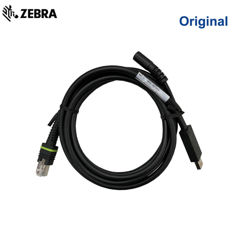 Chargez l'image dans la visionneuse de la galerie, [CBA-U42-S07ZAR][With Power Port] Original Genuine Zebra Symbol DS3678-DP LI3608 LI3678 DS3600 DS3608 DS8108 Barcode Scanner Series - USB-A to RJ-45 Interface, 7ft(2.8m) Straight, 12V USB Requires 12V Power Supply Cable
