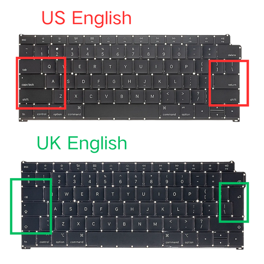 MacBook Air 13" A1932 (2018/2019) - Keyboard US UK English Layout