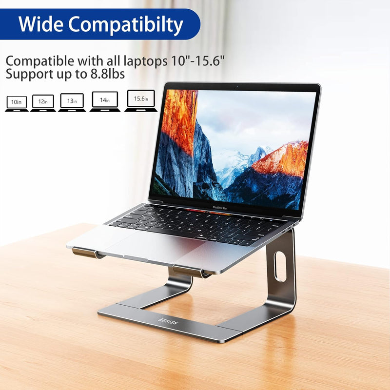 Cargue la imagen en el visor de la galería, Aluminum Laptop Stand, Ergonomic Detachable Computer Stand, Riser Holder Notebook Stand Compatible with Macbook, Pro, Dell, HP, Lenovo More 10-15.6&quot; Laptops
