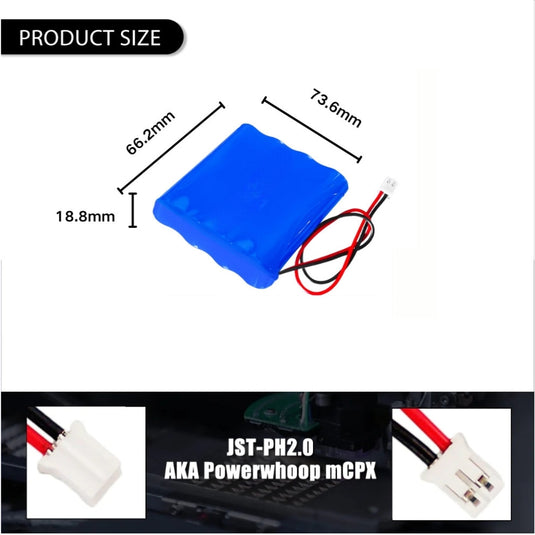 [PH2.0-JST Connector][18650] Universal 2000mAh 14.8V Rechargeable Li-Ion Lithium Polymer Battery - Polar Tech Australia