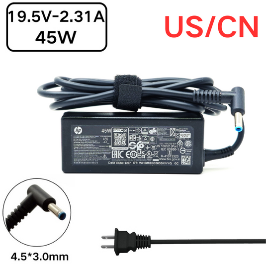 [19.5V-2.31A/45W][4.5x3.0 Blue Tip] HP Pavilion 11 13 15 & HP Elitebook Folio Laptop AC Power Supply Adapter Charger - Polar Tech Australia