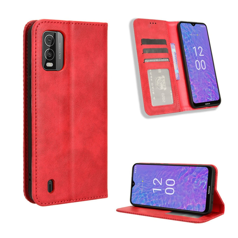 Load image into Gallery viewer, Nokia C210 - Magnetic Buckle Retro Texture Leather Phone Case
