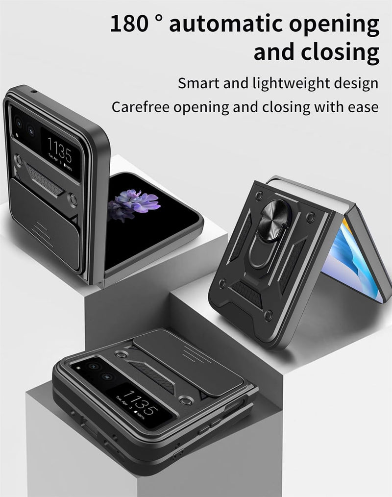 Chargez l&#39;image dans la visionneuse de la galerie, [Sliding Camera Cover][Built-in Stand] Motorola Moto Razr 40/Razr 2023 - Military Grade Hard PC Rugged Heavy Duty Case - Polar Tech Australia
