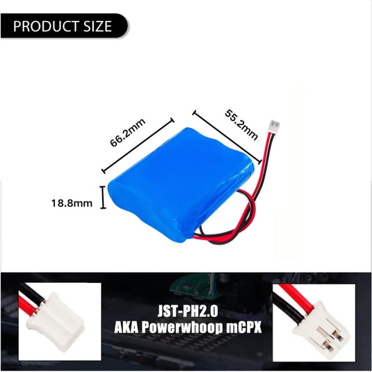 [PH2.0-JST Connector][18650] Universal 3000mAh 12V Rechargeable Li-Ion Lithium Polymer Battery - Polar Tech Australia