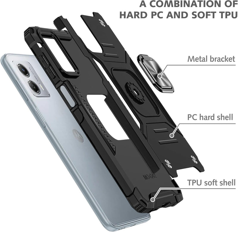 Cargue la imagen en el visor de la galería, [Magnetic Rotable Kickstand] Motorola Moto G53 - Shield Shockproof Rugged Heavy Duty Case - Polar Tech Australia

