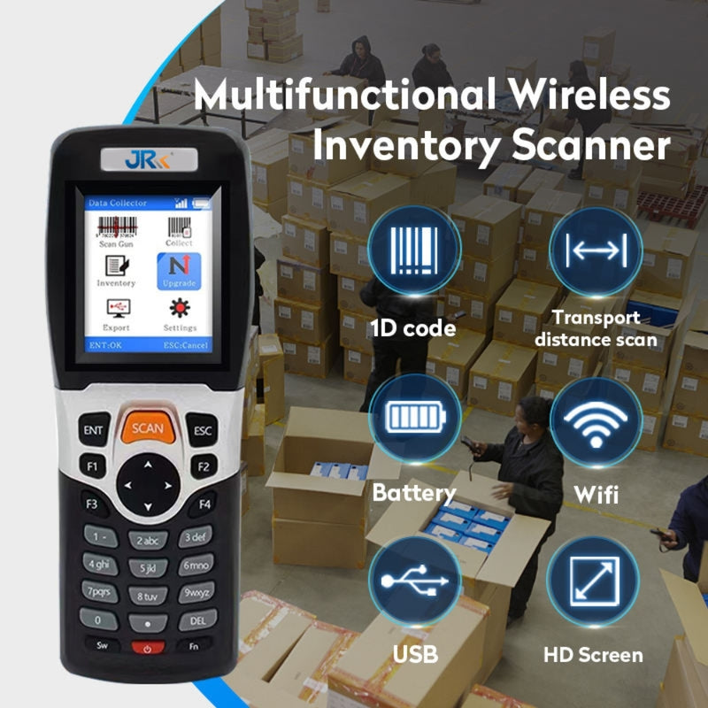 Cargue la imagen en el visor de la galería, [RF4000-1D] JRHC Black 2.2" TFT Color LCD Screen Portable Wireless Barcode Scanner
