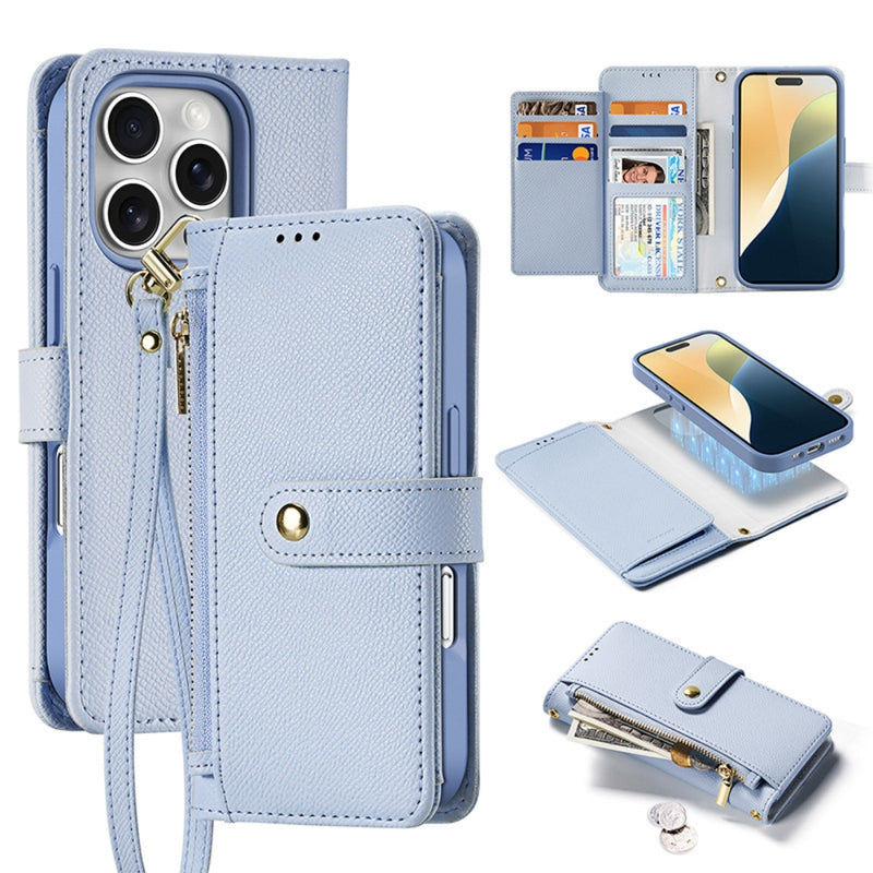 Load image into Gallery viewer, [Detachable][With Card Slot] Apple iPhone 17 - Detachable Magnetic Genuine Leather Wallet Case
