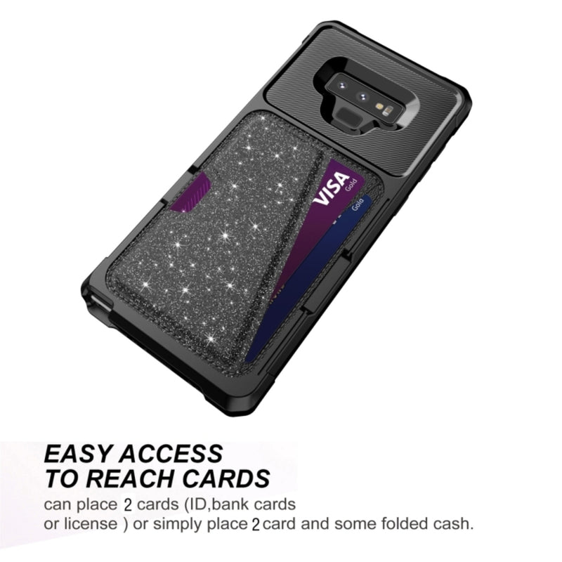 Load image into Gallery viewer, Samsung Galaxy Note 9 (SM-N960) - Glitter Magnetic Card Bag Phone Case
