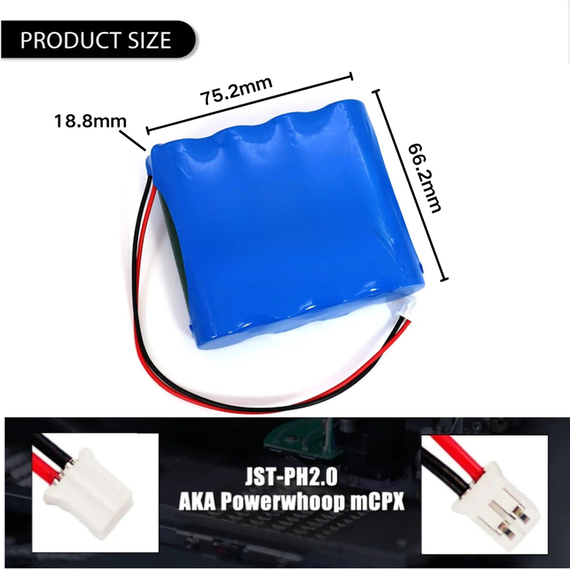 Load image into Gallery viewer, [PH2.0-JST Connector][18650] Universal 6000mAh 7.4V Rechargeable Li-Ion Lithium Polymer Battery - Polar Tech Australia
