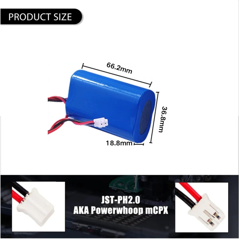 Cargue la imagen en el visor de la galería, [PH2.0-JST Connector][18650] Universal 4400mAh 3.7V Rechargeable Li-Ion Lithium Polymer Battery - Polar Tech Australia
