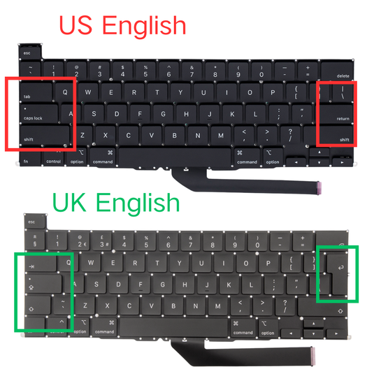MacBook Pro 16" A2141 (2019 - 2020) - Keyboard US UK English Layout
