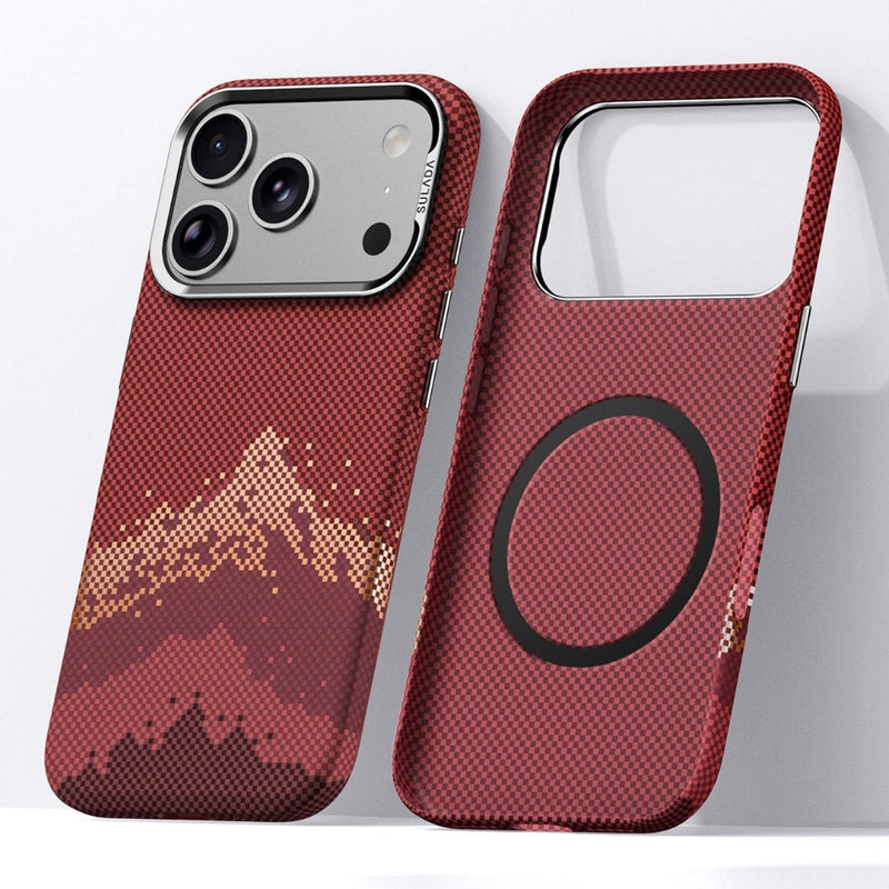 Load image into Gallery viewer, Apple iPhone 18 Pro - Kevlar Pixel Grid Texture Magnetic Phone Case
