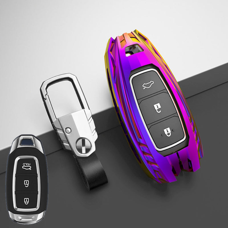 Chargez l&#39;image dans la visionneuse de la galerie, Hyundai Zinc Alloy Car Key Fob Protective Case Cover For Tucson, Sonata Fe, Creta, Ix25, Ix35, Ix45, Verna, Solaris, Mistra, Elantra, Accent
