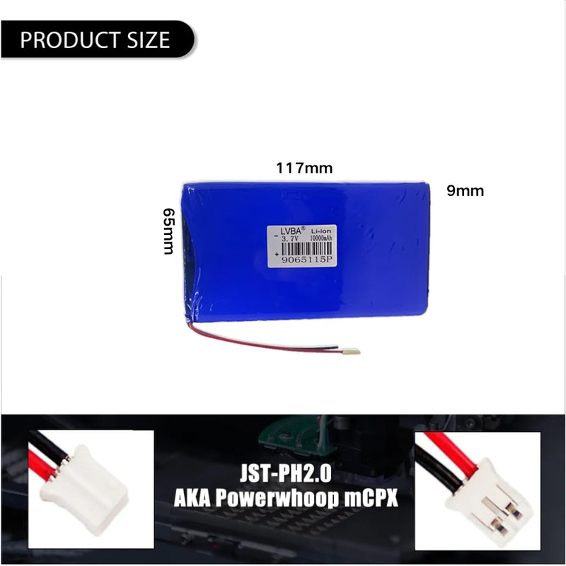 Cargue la imagen en el visor de la galería, [PH2.0-JST Connector][9065115] Universal 10000mAh 3.7V Rechargeable Li-Ion Lithium Polymer Battery - Polar Tech Australia
