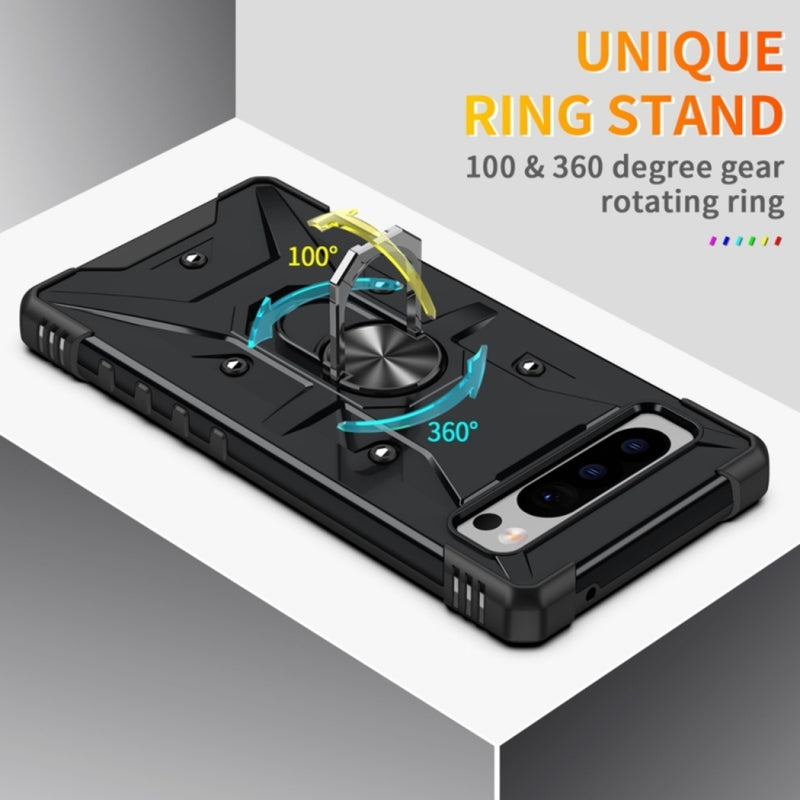 Cargue la imagen en el visor de la galería, Google Pixel 8 Pro - Heavy Duty Armor Case With Ring Holder Stand
