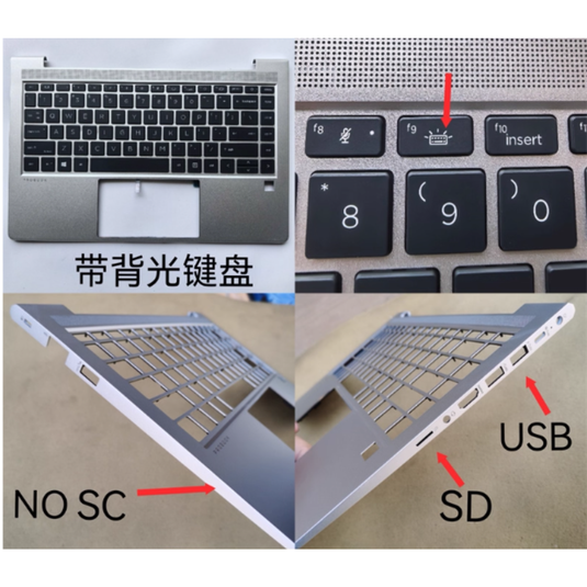 HP Probook 440 G8 G9 ZHAN 66 Pro 14 G4 G5 Series - Laptop Palmrest With Keyboard US Layout