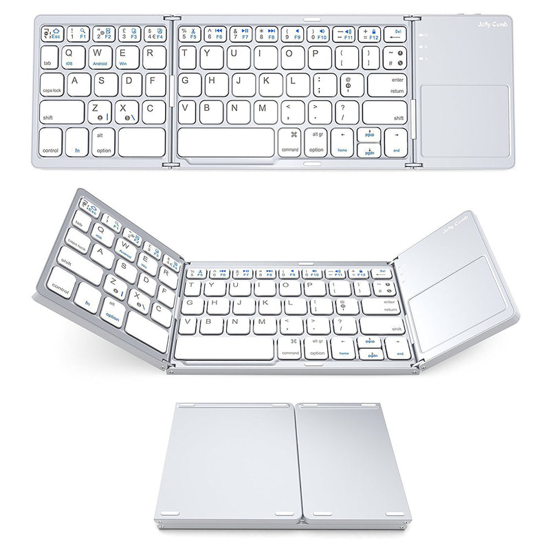 Load image into Gallery viewer, Foldable Bluetooth Keyboard with Touchpad Portable Wireless Keyboard , Rechargeable Full Size Ultra Slim Pocket Folding Keyboard for Android Windows iOS Tablet And Mobile Phone - Polar Tech Australia

