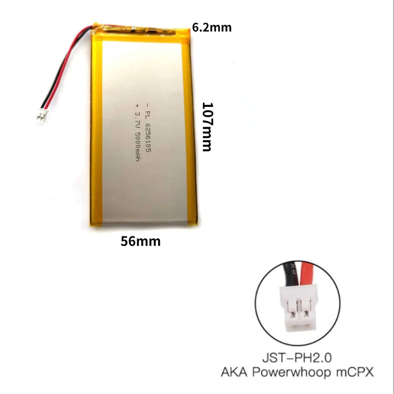 Cargue la imagen en el visor de la galería, [PH2.0-JST Connector][6256105] Universal 5000mAh 3.7V Rechargeable Li-Ion Lithium Polymer Battery - Polar Tech Australia
