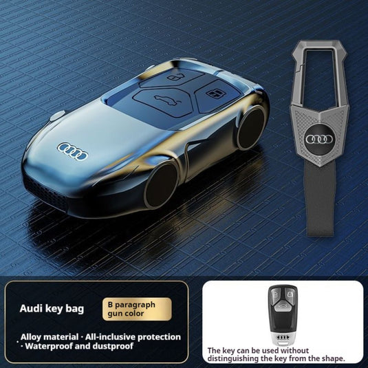 Audi Zinc Alloy Silicone Car Key Fob Case Cover For A3, A4, A5, A6, A8, Q2, Q5, Q7, Q8, e-tron