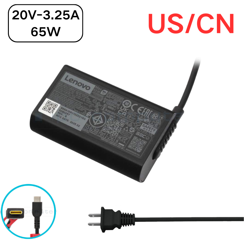 Cargue la imagen en el visor de la galería, [65W][Type-C] Lenovo USB C ThinkPad L13 Gen 6 (Type 21R5, 21R6) / ThinkPad X13 Gen 6 (Type 21RM, 21RN) Series - Laptop AC Wall Travel Charger Travel Adapter - Polar Tech Australia
