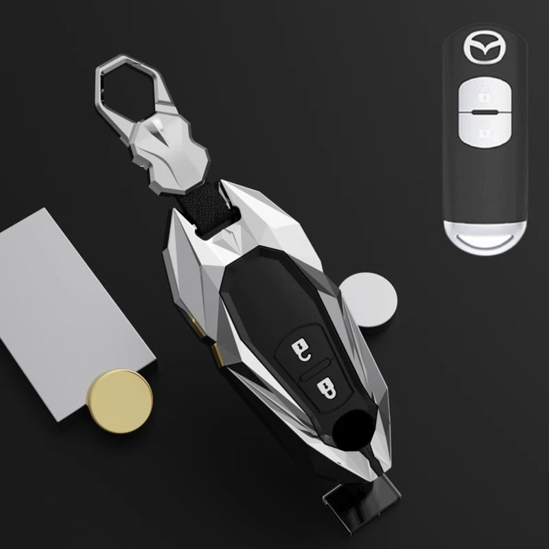 Chargez l&#39;image dans la visionneuse de la galerie, Mazda Zinc Alloy Car Key Fob Cover Case Remote For Mazda 2, 3, 5, 6, CX-3, CX-5, CX-7, CX-9
