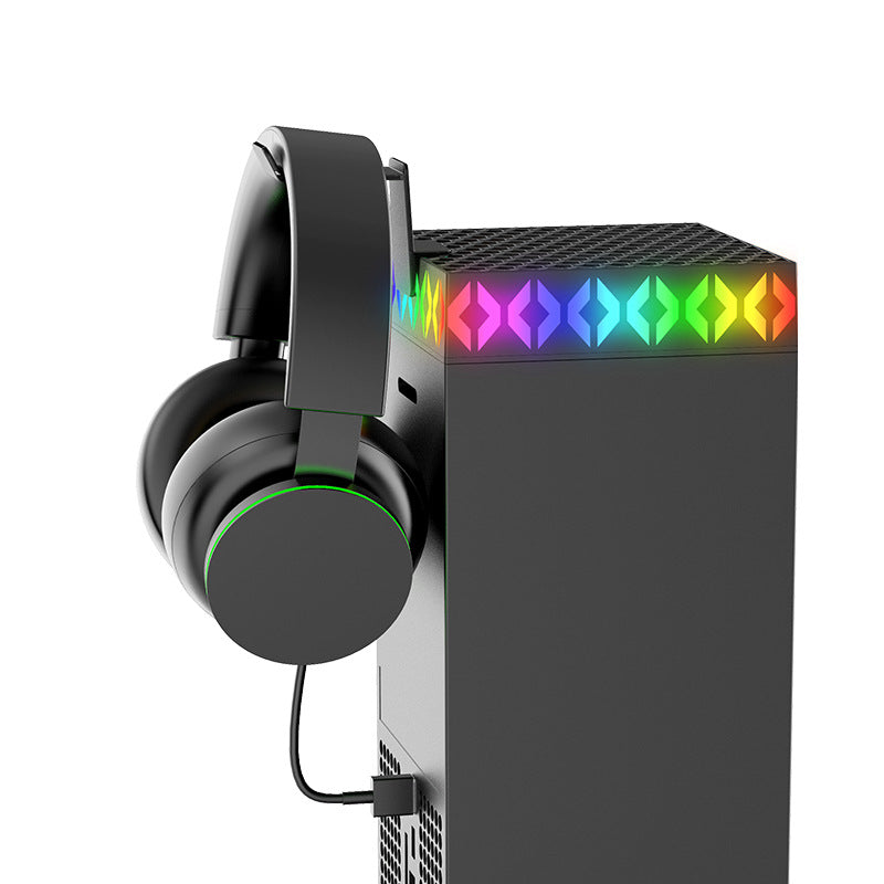 Load image into Gallery viewer, Xbox Series X Upper Top Cooling Fan With RGB Lighting &amp; Headphone Hook Stand
