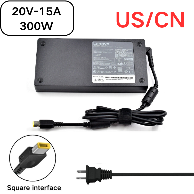 Cargue la imagen en el visor de la galería, [20V-15A/300W][Yellow Square] Lenovo Legion 7 Gaming Laptop AC Power Supply Adapter Charger - Polar Tech Australia
