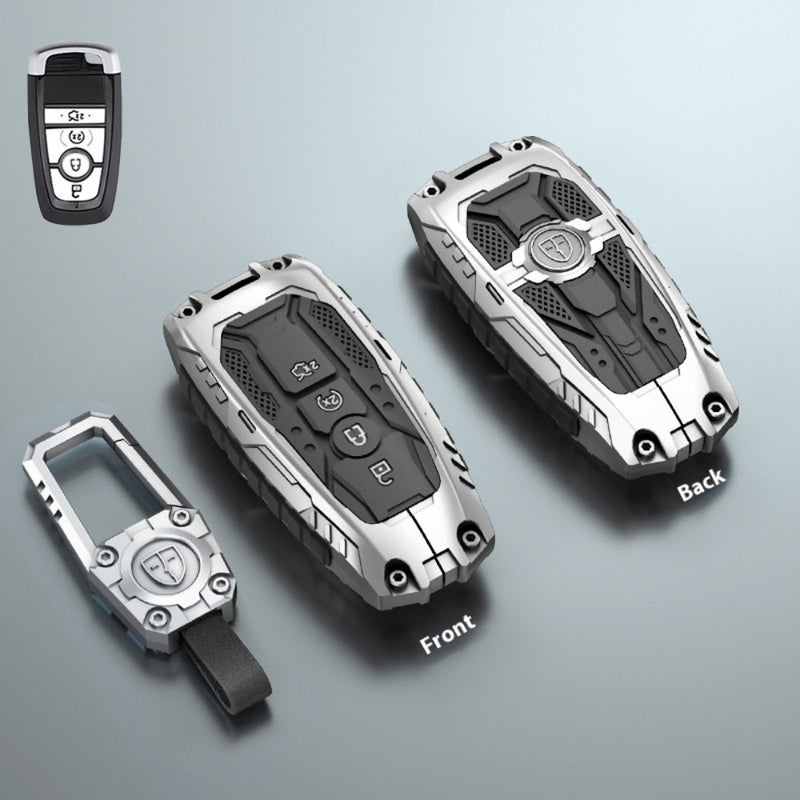 Chargez l&#39;image dans la visionneuse de la galerie, Ford Heavy-Duty Mecha Car Key Fob Case Cover For Mondeo, Focus, Mustang, Fusion, Raptor F-150, F-250, F-350, F-450, F-550, Edge, Explorer, Maverick
