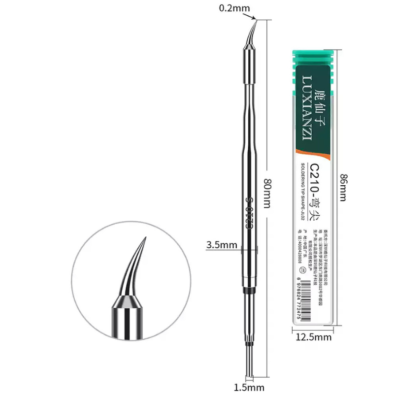 Load image into Gallery viewer, [LXZ924211] C210 Soldering Iron Tip Replacement Compatible with JBC T26 Soldering Station Handle, Soldering Iron, Soldering Bent Tip Knife Head - Polar Tech Australia
