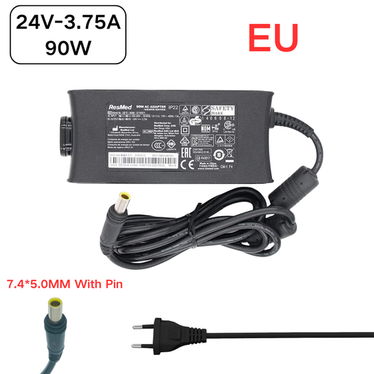 [24V-3.75A/90W][7.4*5.0MM With Pin] ResMed Res-Med CPAP and BiPAP Machines S10 370001 - AC Power Supply Cord Cable PS Charger Adapter - Polar Tech Australia