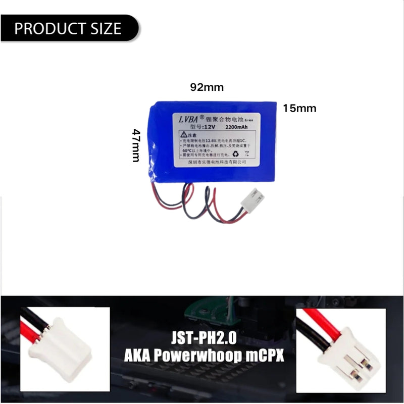 Load image into Gallery viewer, [PH2.0-JST Connector][154790] Universal 2200mAh 12V Rechargeable Li-Ion Lithium Polymer Battery - Polar Tech Australia
