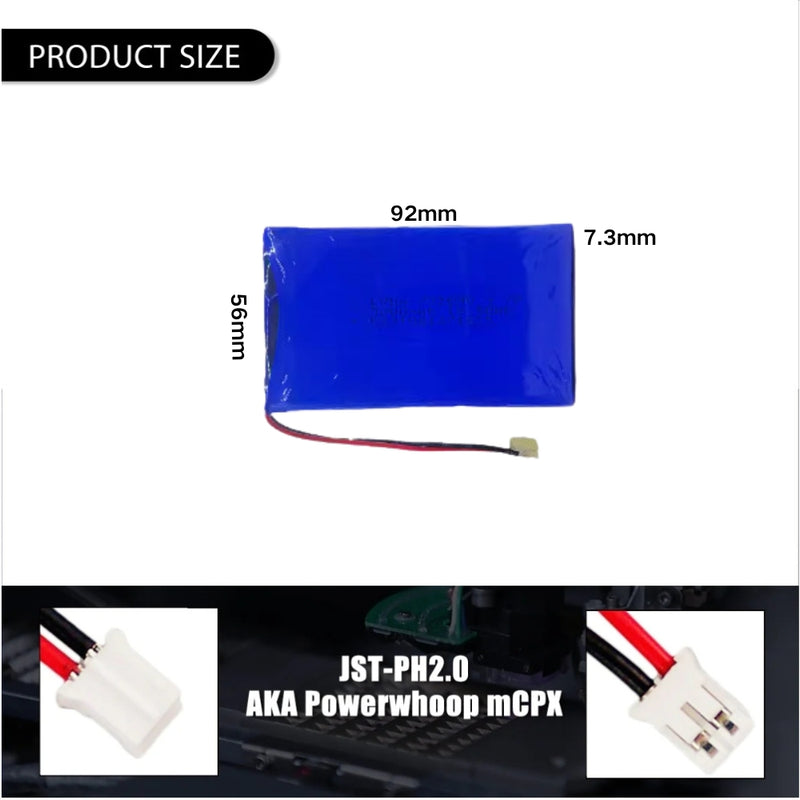 Cargue la imagen en el visor de la galería, [PH2.0-JST Connector][735690] Universal 5000mAh 3.7V Rechargeable Li-Ion Lithium Polymer Battery - Polar Tech Australia
