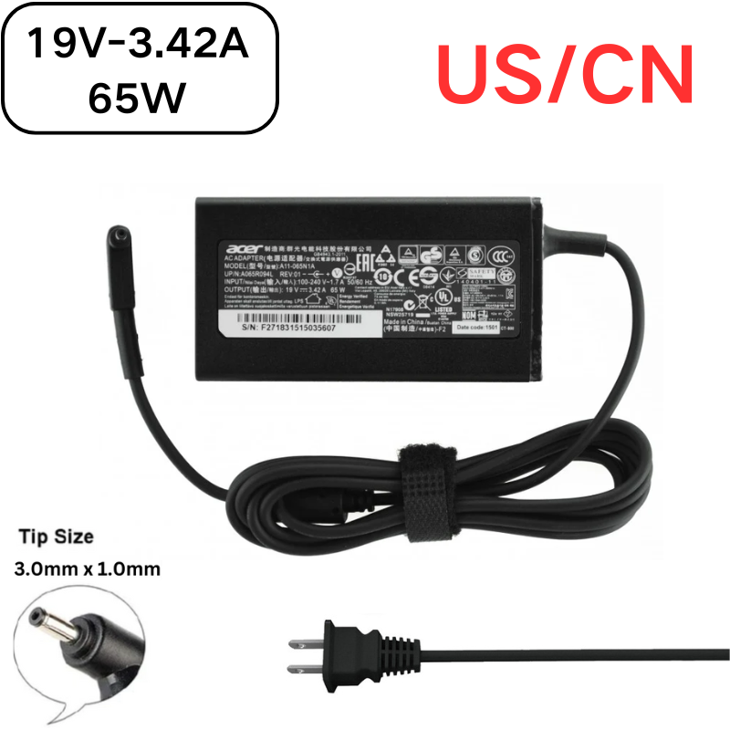 Load image into Gallery viewer, [19V-3.42A/65W][3.0x1.0 &amp; 3.0x1.1] Acer TravelMate X349-M P648-G3-M Laptop AC Power Supply Adapter Charger - Polar Tech Australia
