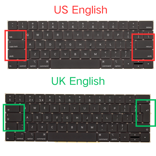 MacBook Pro 13" A1989 / 15" A1990 - Keyboard US UK English Layout
