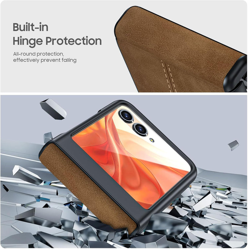 Chargez l&#39;image dans la visionneuse de la galerie, Motorola Moto Razr 50 Ultra/Razr Plus 2024 - Hinge Protection &amp; Thin PU Leather Matte PC Shockproof Case - Polar Tech Australia
