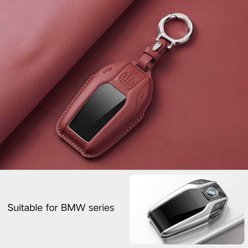 Load image into Gallery viewer, BMW Leather Car Key Fob Case Cover For 1, 2, 3, 5, 7 Series, X1, X3, X5, X6, X7, ix1, ix40, ix50, i8
