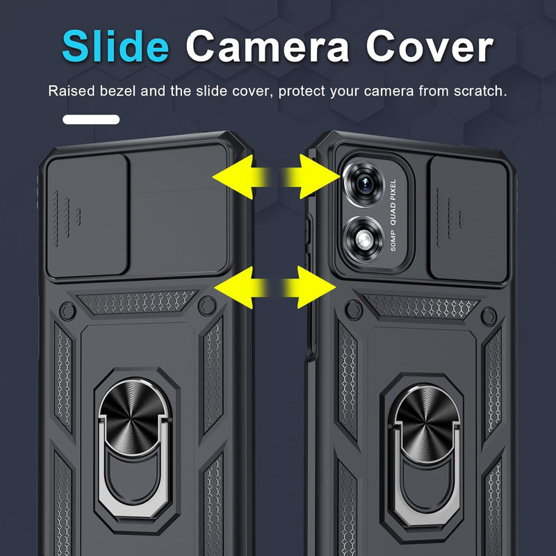 Chargez l&#39;image dans la visionneuse de la galerie, [Magnetic Ring Kickstand][Slide Camera Cover] Motorola Moto G Play 2024 - Shield Shockproof Rugged Heavy Duty Case - Polar Tech Australia
