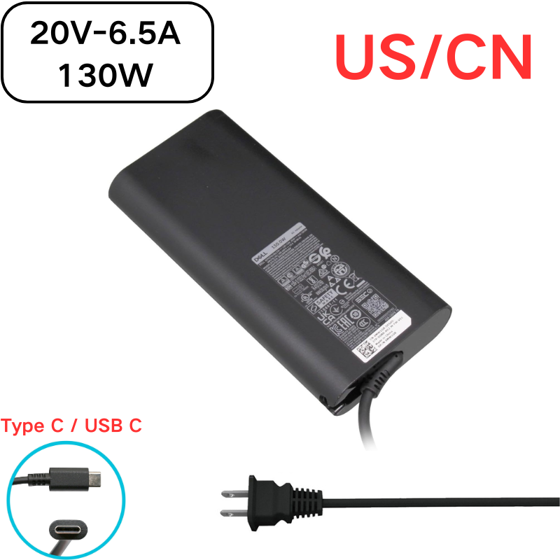 Load image into Gallery viewer, [20V-6.5A/130W][Type-C] Dell Latitude Precision Laptop AC Wall Travel Super Fast Charger Travel Adapter - Polar Tech Australia
